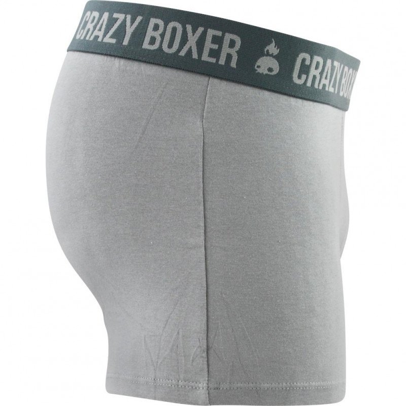 CRAZYBOXER Boxer Homme Coton Bio BCBASS1 Gris Anthracite