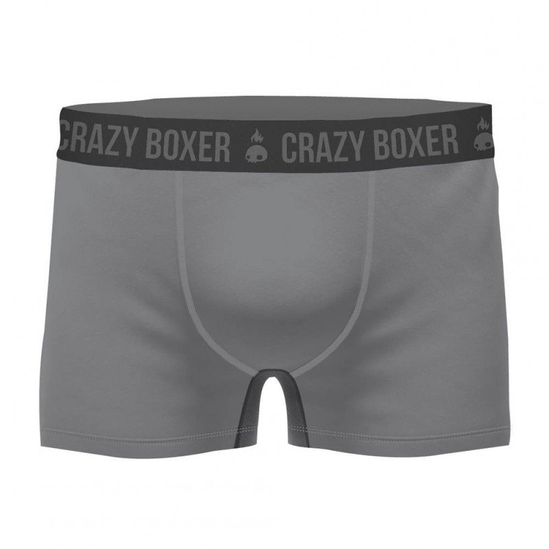 CRAZYBOXER Boxer Homme Coton Bio BCBASS1 Gris Anthracite