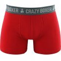 CRAZYBOXER Boxer Homme Coton Bio BCBASS1 Rouge Gris