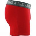 CRAZYBOXER Boxer Homme Coton Bio BCBASS1 Rouge Gris