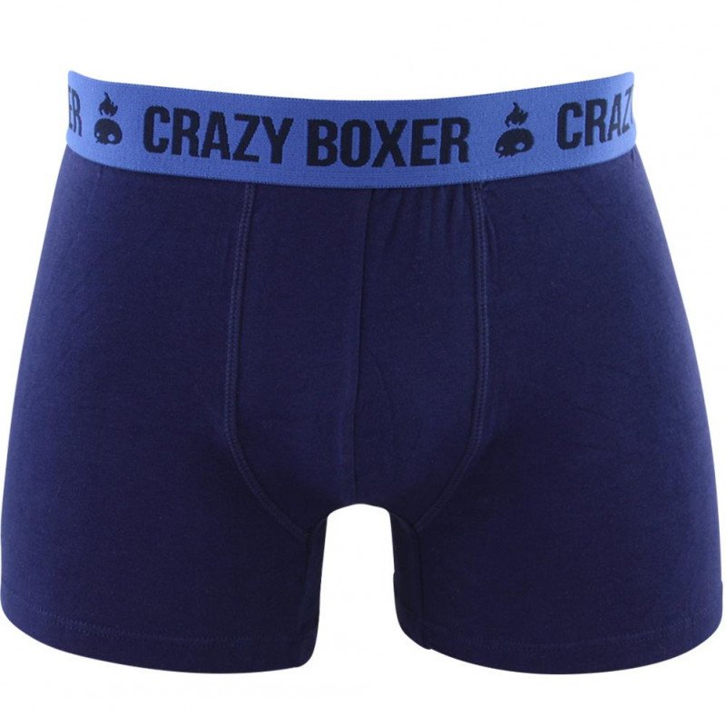 CRAZYBOXER Boxer Homme Coton Bio BCBASS1 Marine Bleu