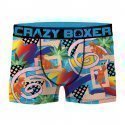 CRAZYBOXER Boxer Homme Microfibre BM4ASS33 DINO Bleu Noir