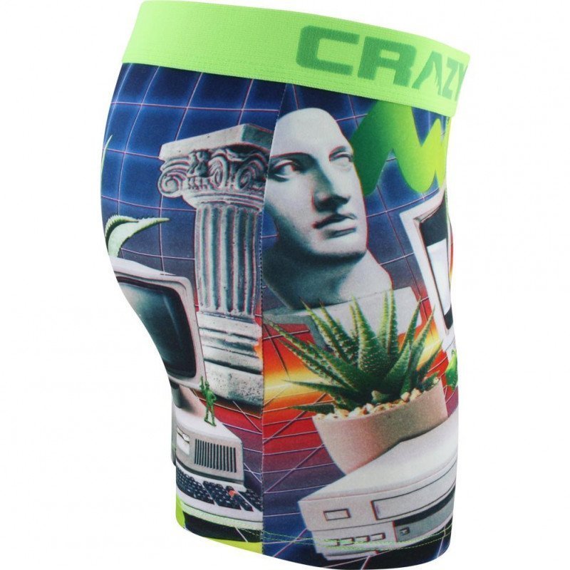 Boxer Homme RETR Vert et Bleu
