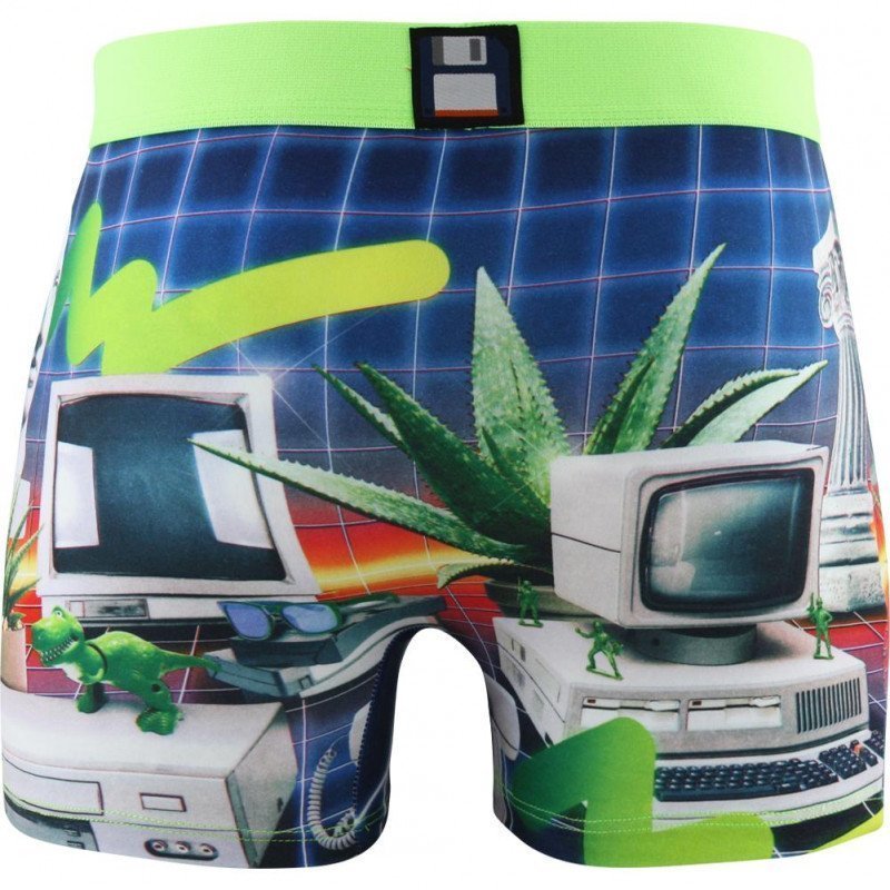 CRAZYBOXER Boxer Homme Microfibre BM4ASS32 RETR Vert Bleu