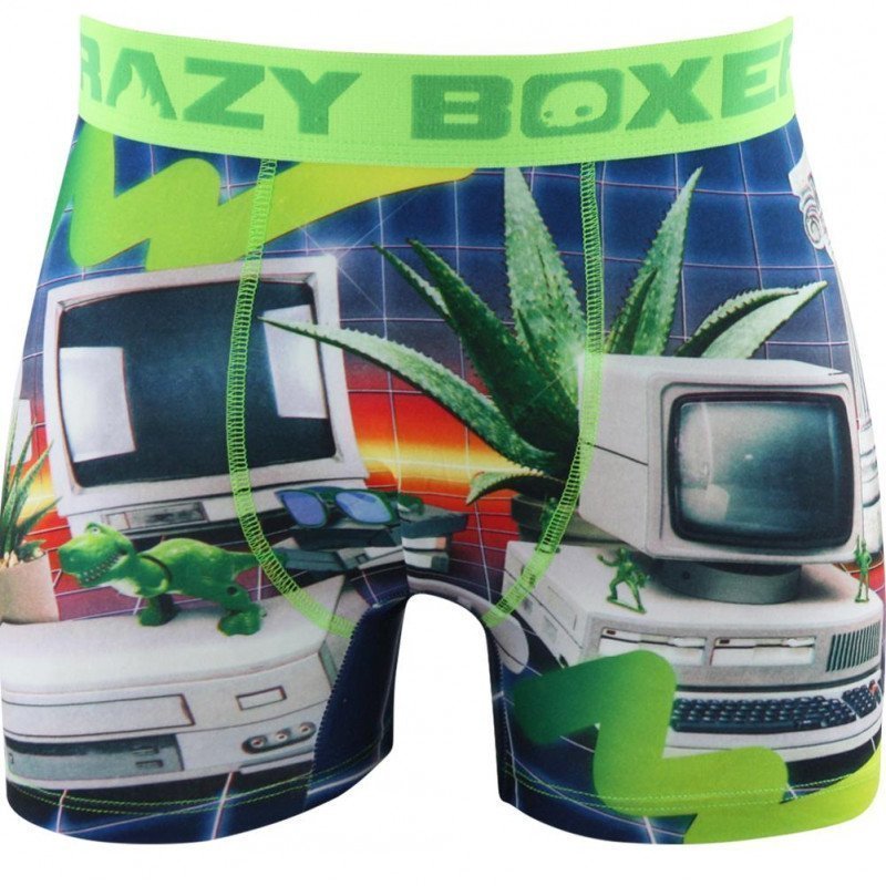 Boxer Homme RETR Vert et Bleu
