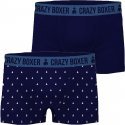 CRAZYBOXER Lot de 2 Boxers Homme Coton Bio BCX2 DOT2 Marine Bleu