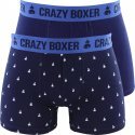 CRAZYBOXER Lot de 2 Boxers Homme Coton Bio BCX2 DOT2 Marine Bleu