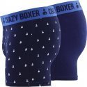 CRAZYBOXER Lot de 2 Boxers Homme Coton Bio BCX2 DOT2 Marine Bleu