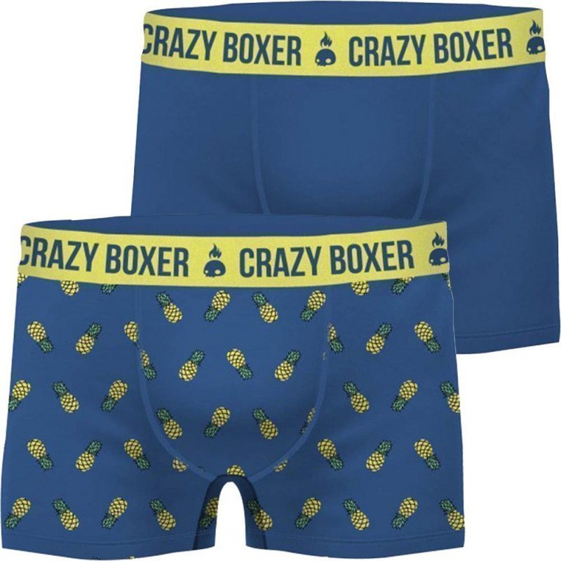 LOT DE 2 Boxer Sous-vêtements Homme ANAS Bleu et Jaune