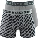 CRAZYBOXER Lot de 2 Boxers Homme Coton Bio BCX2 GEO3 Gris Anthracite