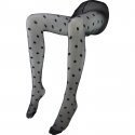 Collants Femme STYLE FANTAISIE Big Dots Noir et Uni