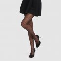 DIM Collant Femme STYLE FANTAISIE Petits Noeuds Noir 20D