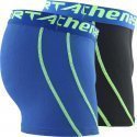 ATHENA Lot de 2 Boxers Garçon Microfibre AIR PERFORMANCE Noir Bleu