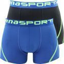 ATHENA Lot de 2 Boxers Garçon Microfibre AIR PERFORMANCE Noir Bleu