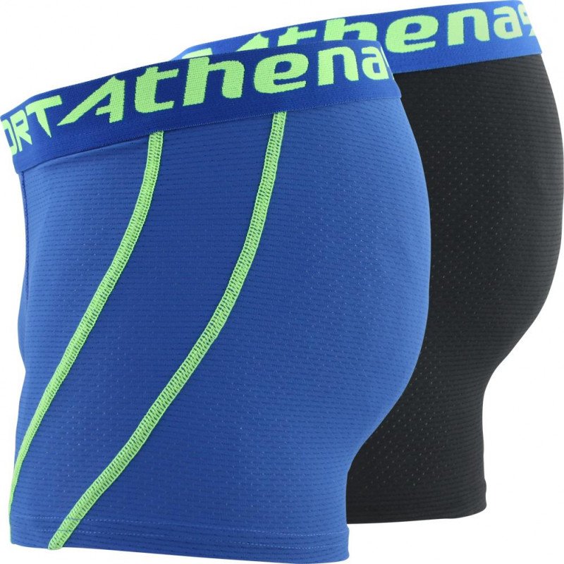 ATHENA Lot de 2 Boxers Garçon Microfibre AIR PERFORMANCE Noir Bleu