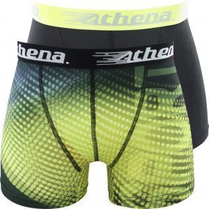 ATHENA Lot de 2 Boxers Garçon Microfibre MICRO PERF Jaune Noir