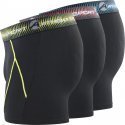 LOT DE 3 Boxer long Sous-vêtements Homme TRAINING Noir et Multicolore