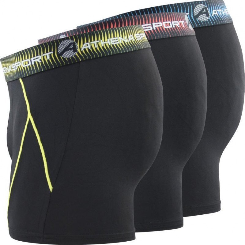 LOT DE 3 Boxer long Sous-vêtements Homme TRAINING Noir et Multicolore