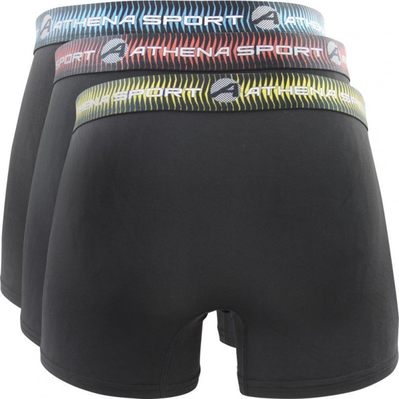 ATHENA Lot de 3 Boxers longs Homme Microfibre TRAINING Noir Noir