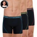 LOT DE 3 Boxer long Sous-vêtements Homme TRAINING Noir et Multicolore
