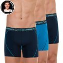 ATHENA Lot de 3 Boxers longs Homme Microfibre TRAINING Marine Bleu