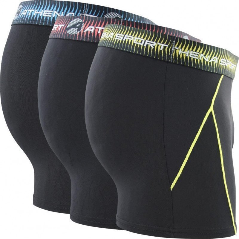 ATHENA Lot de 3 Boxers Homme Microfibre TRAINING Noir