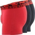 ATHENA Lot de 3 Boxers Homme Coton EASYSPORT Noir Rouge