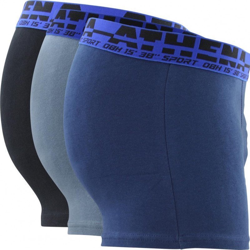 LOT DE 3 Boxer Sous-vêtements Homme EASYSPORT Bleu et Gris