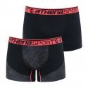 LOT DE 2 Boxer Sous-vêtements Homme RUNNING Noir et Rouge