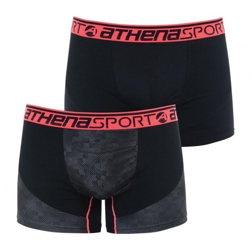 LOT DE 2 Boxer Sous-vêtements Homme RUNNING Noir et Rouge