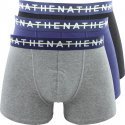 ATHENA Lot de 3 Boxers Homme Coton EASY CHIC Indigo Gris chiné Noir