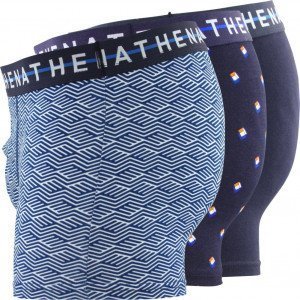 ATHENA 3 Boxers Homme Coton EASYCHIC Imprimé rayures cube Marine