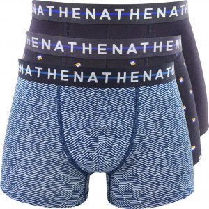 ATHENA 3 Boxers Homme Coton EASYCHIC Imprimé rayures cube Marine