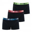 ATHENA Lot de 3 Boxers Homme Coton ENDURANCE3 Noir Noir Noir