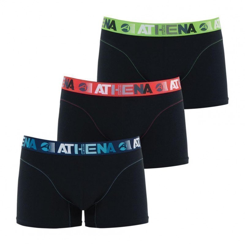 LOT DE 3 Boxer Sous-vêtements Homme ENDURANCE3 Noir et Multicolore