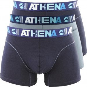 ATHENA Lot de 3 Boxers Homme Coton ENDURANCE3 Marine Gris Marine