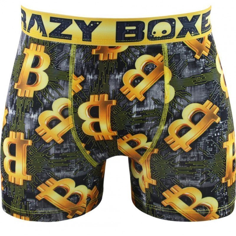 CRAZYBOXER Boxer Homme Microfibre recyclée BM4ASS36 BITC Gris Jaune