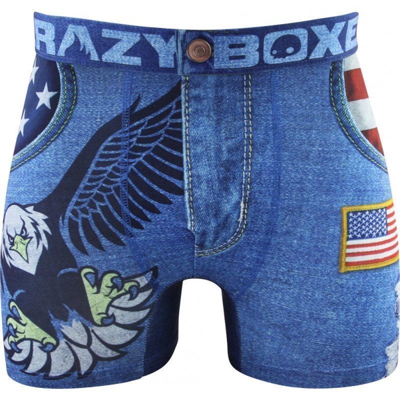 CRAZYBOXER Boxer Homme Microfibre JEAN Bleu