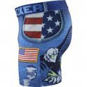 Boxer Homme BM4ASS38 Bleu et Rouge