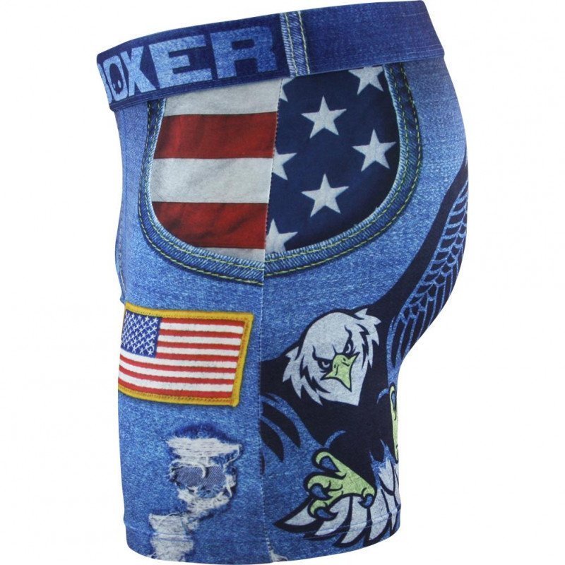 Boxer Homme BM4ASS38 Bleu et Rouge