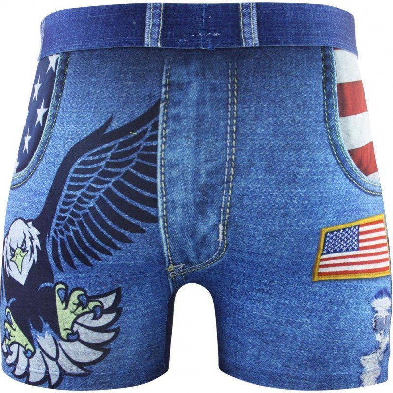 CRAZYBOXER Boxer Homme Microfibre JEAN Bleu