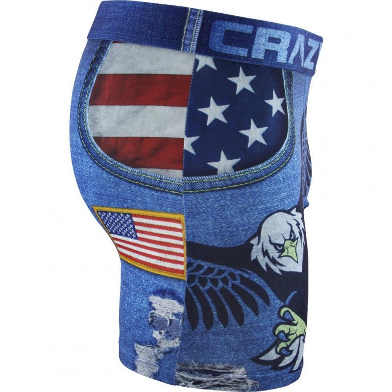 Boxer Homme BM4ASS38 Bleu et Rouge