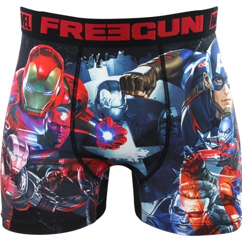 FREEGUN Boxer Homme Microfibre DEU Noir Rouge