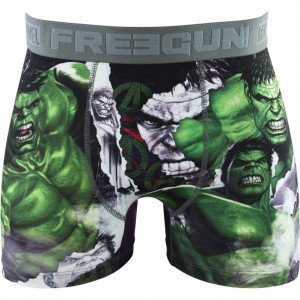 FREEGUN Boxer Homme Microfibre MAR Vert Gris MARVEL