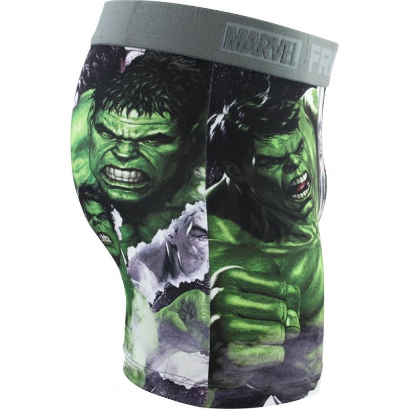 FREEGUN Boxer Homme Microfibre MAR Vert Gris MARVEL