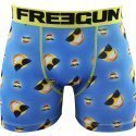 FREEGUN Boxer Homme Microfibre LUN Cyan Jaune PREMIUM