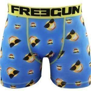 FREEGUN Boxer Homme Microfibre LUN Cyan Jaune PREMIUM