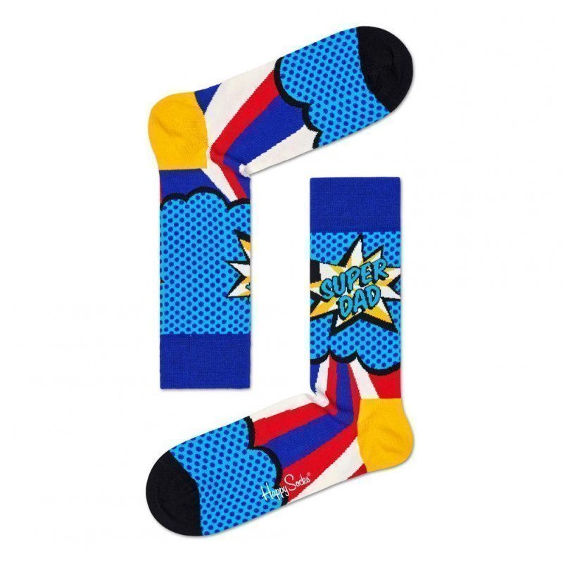 HAPPY SOCKS Chaussettes Homme Coton DAD Bleu Jaune