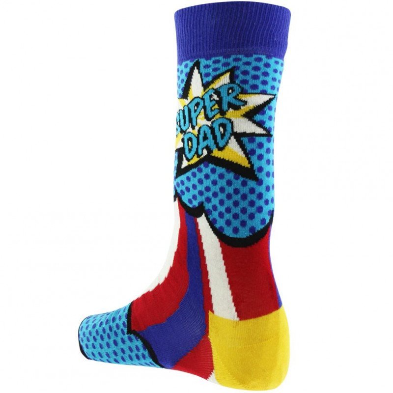 HAPPY SOCKS Chaussettes Homme Coton DAD Bleu Jaune