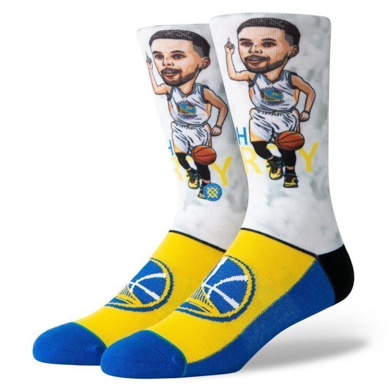 STANCE Chaussettes Homme Microcoton STEPHBIGHEAD Blanc Jaune NBA